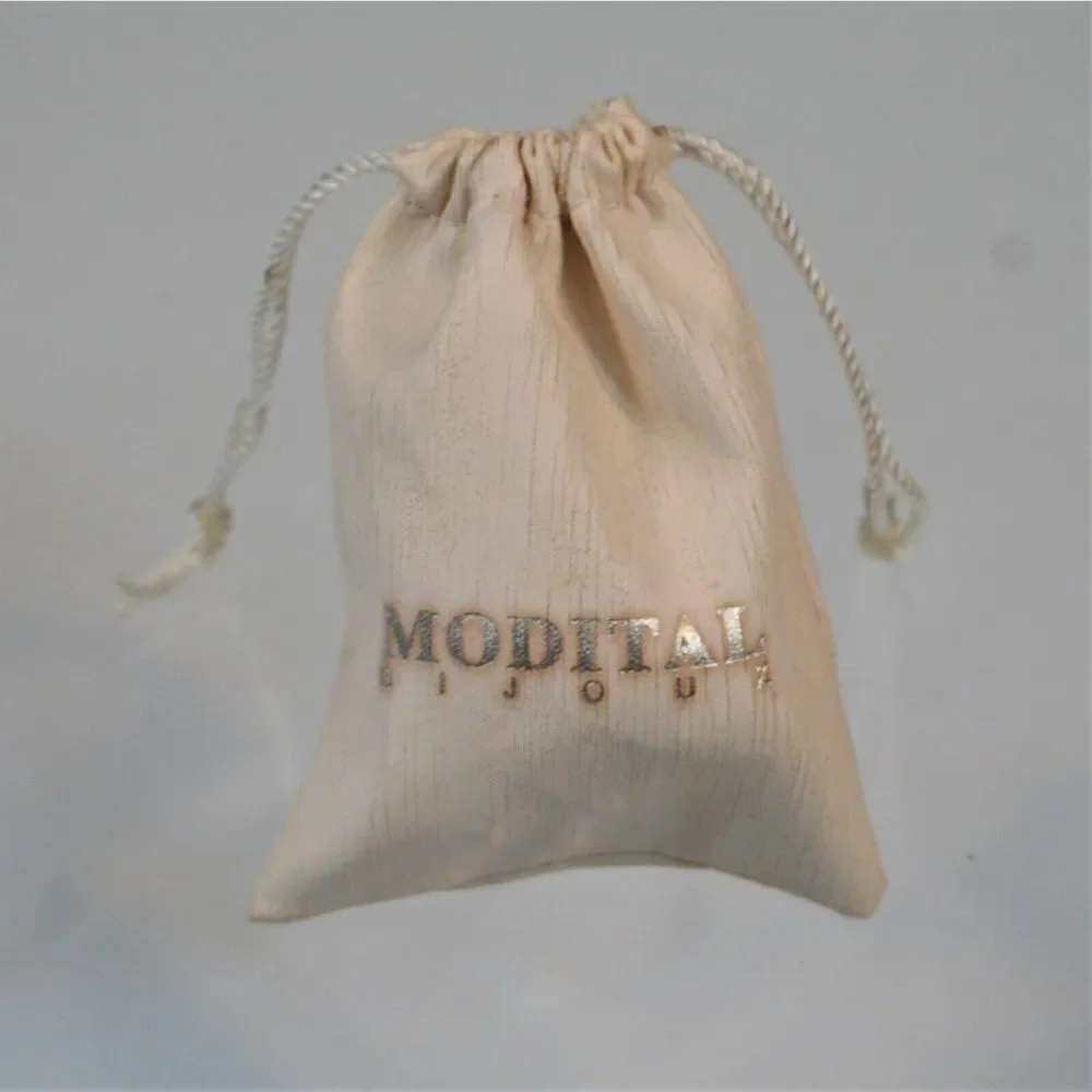 Modital Bijoux Vintage Dust Bag Jewelry Storage White Drawstring